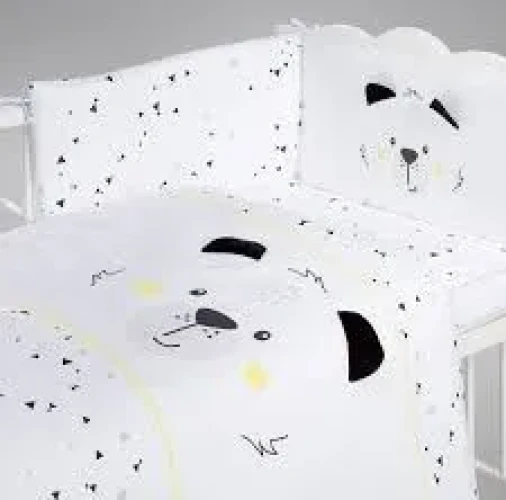 Комплект в кроватку (5 элементов) Klups Bear Black/White купить в Кишиневе