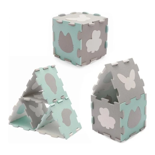 Covoraș-puzzle pentru copii KinderKraft Luno Shapes, 30 piese, mint cumpăra în Chișinau