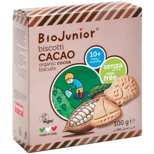 Печенье из пшеницы спельты BioJunior с какао (10 мес+), 100 гр купить в Кишиневе