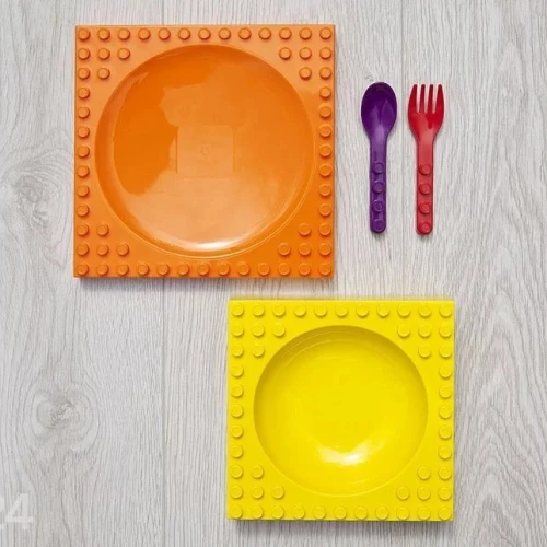 Набор для кормления Placematix Kids Dinner Set Yellow&Orange купить в Кишиневе