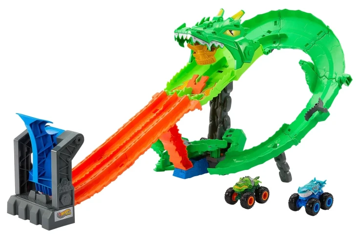 Set de joacă Hot Wheels Demolarea Dragonului cu 2 mașini Monster Trucks 1:64 cumpăra în Chișinau