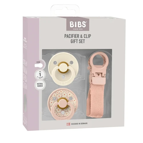 Набор из 2 круглых латексных сосок + цепочка-клипса Loop Bibs Blush (0-6 мес.) купить в Кишиневе