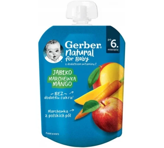 Пюре Gerber Яблоко-морковь-манго (6 мес+), 80 г купить в Кишиневе