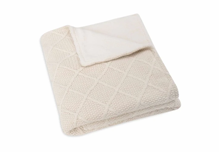 Păturică Jollein Check Knit Oatmeal/Teddy Fleece, 100x150 cm cumpăra în Chișinau