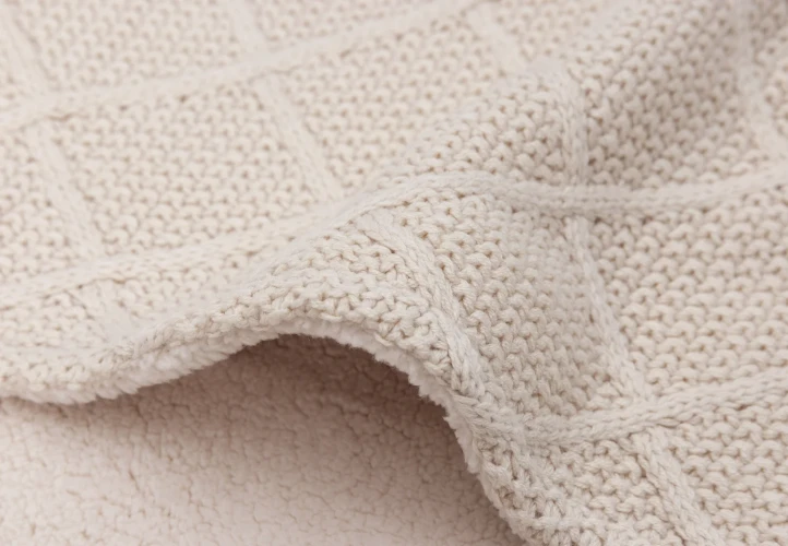 Păturică Jollein Check Knit Oatmeal/Teddy Fleece, 100x150 cm cumpăra în Chișinau