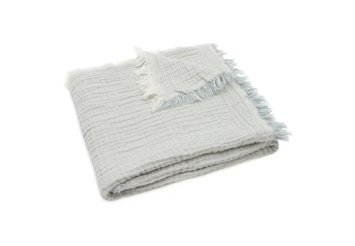 Păturică Jollein Fringe Stripe GOTS Sea Green, 75x100 cm cumpăra în Chișinau