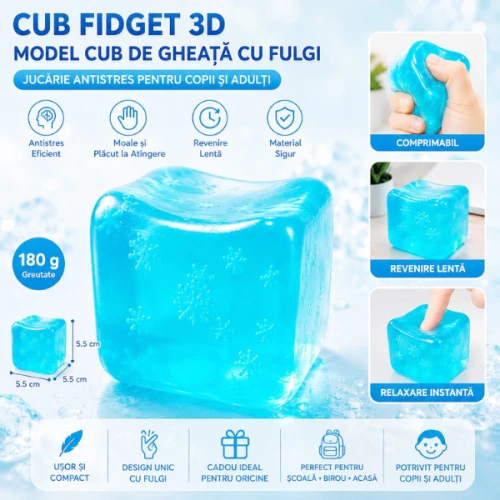 Антистресс-куб Needoh Flippy Ice Cube со снежинками, 5,5 × 5,5 × 5,5 см купить в Кишиневе