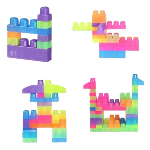 Set construcție Play Toys găleată cu blocuri neon Play Blox, 83 elemente cumpăra în Chișinau