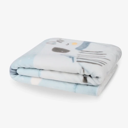 Păturică Kikkaboo Sherpa Stripy Friends Blue, 110x140 cm cumpăra în Chișinau