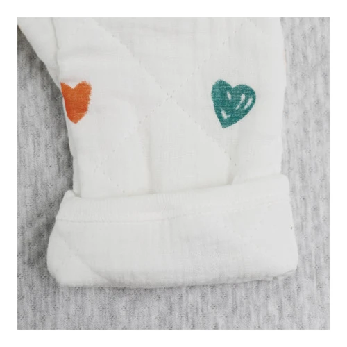 Стёганый комбинезон на молнии для малыша Minikin Muslin, белый с сердечками, р.68 купить в Кишиневе