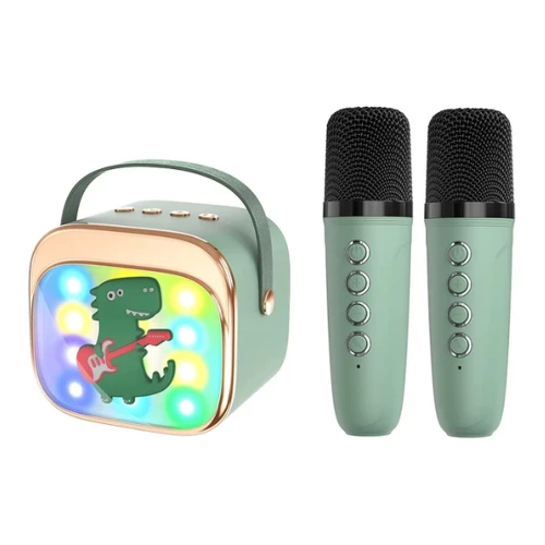 Boxă karaoke Essa Toys cu 2 microfoane wireless și iluminare LED, verde cumpăra în Chișinau