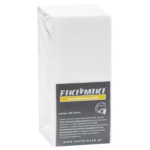 Cearsaf de pat pe elastic Fiki Miki White, 120x60 cm cumpăra în Chișinau