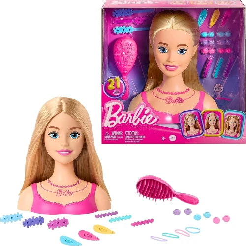 Cap de coafură Barbie HMD88, păr blond, 20 de accesorii cumpăra în Chișinau