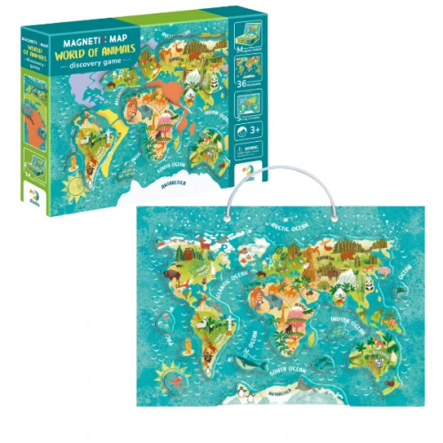 Set de creație Dodo Joc magnetic Harta lumii: Animale, 1 tablă magnetică, 36 elemente cumpăra în Chișinau