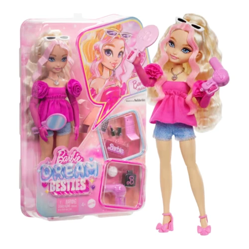 Păpușa Barbie Dream Besties „Malibu” cu accesorii de frumusețe, HYC21 cumpăra în Chișinau