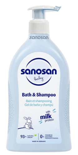 Гель для душа и шампунь 2 в 1 Sanosan Baby Hair & Body Wash, 500 мл купить в Кишиневе