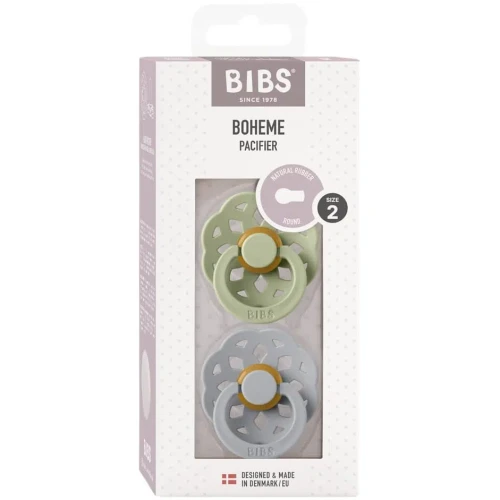 Suzetă rotundă din latex Bibs Boheme Sage & Cloud (6-18 luni), 2 buc. cumpăra în Chișinau
