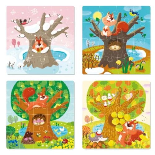 Puzzle Dodo 4 în 1 Anotimpuri, 72 elemente cumpăra în Chișinau