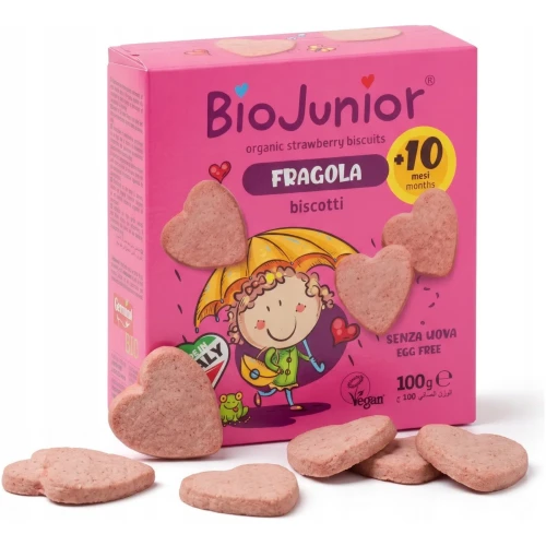 Biscuiți BioJunior cu căpșune (10 luni+), 100 gr cumpăra în Chișinau