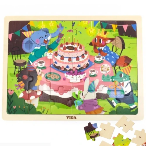 Puzzle din lemn Viga Birthday Party, 24 elemente cumpăra în Chișinau