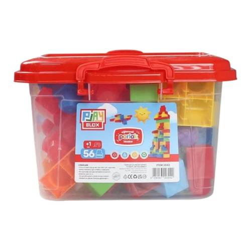 Set construcție Play Toys găleată cu blocuri strălucitoare Play Blox, 56 elemente cumpăra în Chișinau