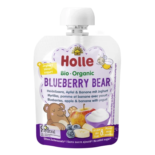 Piure Holle Blueberry Bear din afine-mar-banana-iaurt (8 luni+), 85 g cumpăra în Chișinau