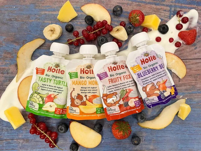Piure Holle Blueberry Bear din afine-mar-banana-iaurt (8 luni+), 85 g cumpăra în Chișinau