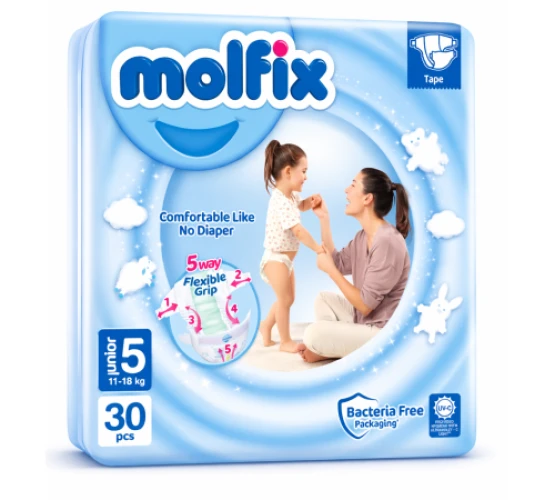 Scutece pentru copii Molfix Junior, mărimea 5 (11–18 kg), 30 buc. cumpăra în Chișinau