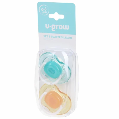 Силиконовые пустышки U-Grow (0–6 месяцев), 2 шт. купить в Кишиневе