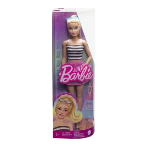Păpușă Barbie Fashionistas HRH11, top în dungi și fustă roz cu volane cumpăra în Chișinau