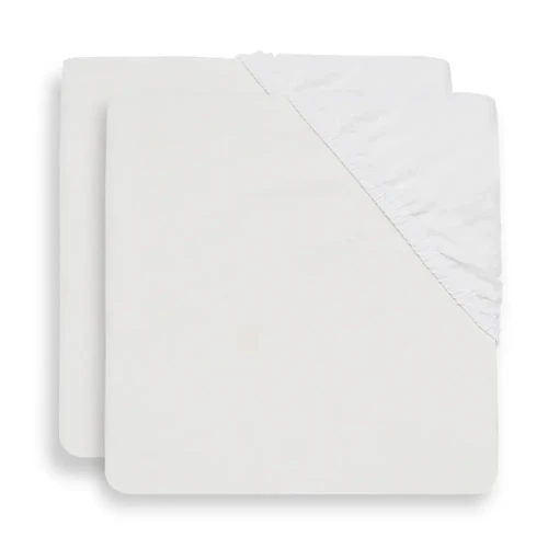 Простыня на резинке Jollein Cotton White, 120x60 см, 2 шт. купить в Кишиневе