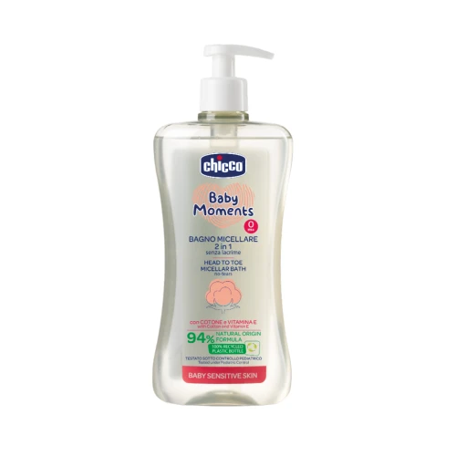 Мицелярный гель для душа и шампунь 2 в 1 Chicco Sensitive, 500 мл купить в Кишиневе