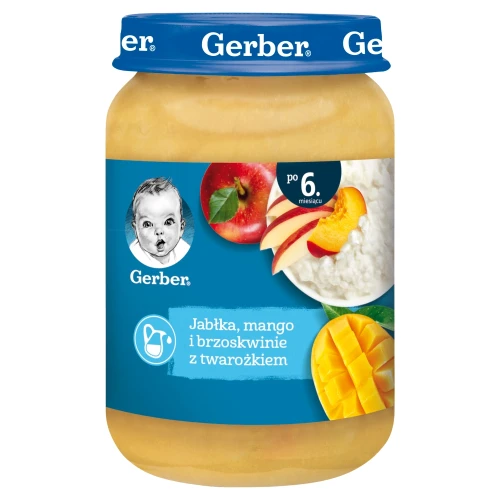 Пюре Gerber яблоко-манго-персик-творог (6 мес+), 190 г купить в Кишиневе