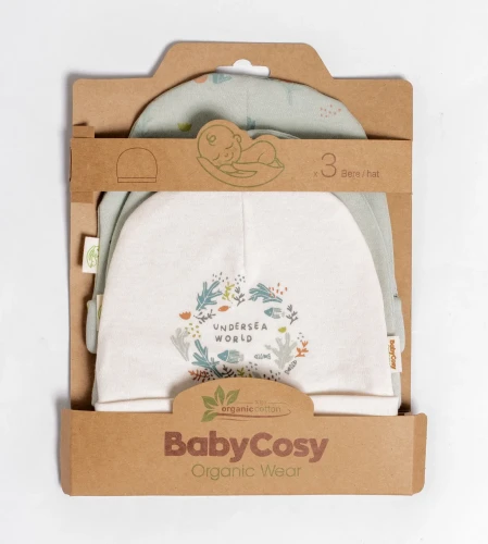 Căciulă BabyCosy Green & Beige, 3 buc. cumpăra în Chișinau