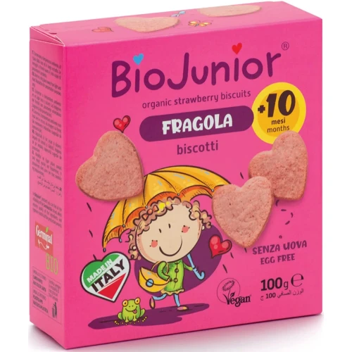 Печенье BioJunior с клубникой (10 мес+), 100 гр купить в Кишиневе