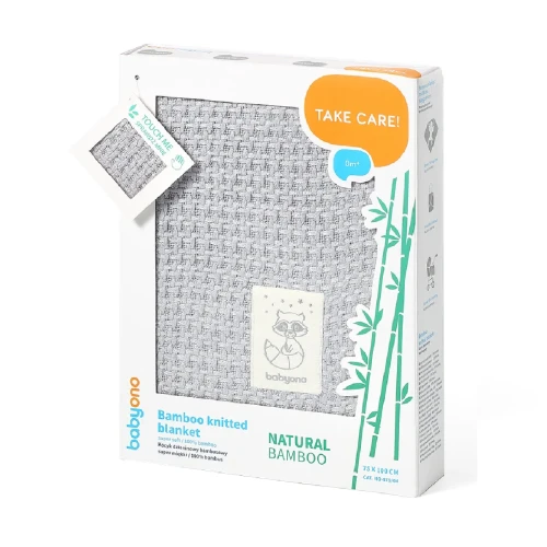 Păturica Babyono Natural Bamboo Grey, 75 x 100 cm cumpăra în Chișinau