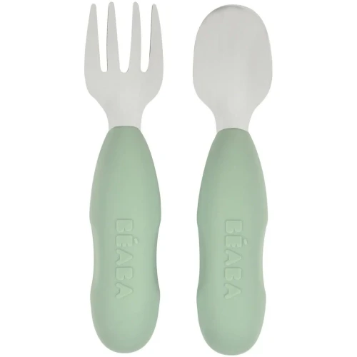 Набор ложечки и вилочки Beaba Inox Sage Green купить в Кишиневе