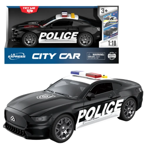 Mașină de poliție Wenyi cu inerție (lumină/sunet), scara 1:18 cumpăra în Chișinau