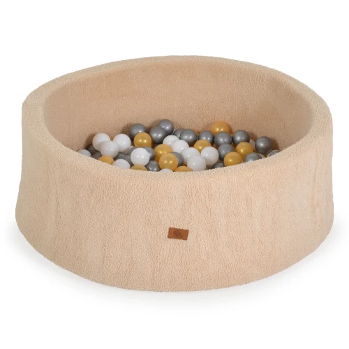 Covoraș pentru copii cu bile Moni Boucle 200 balls Beige, 90x90x30 cm cumpăra în Chișinau