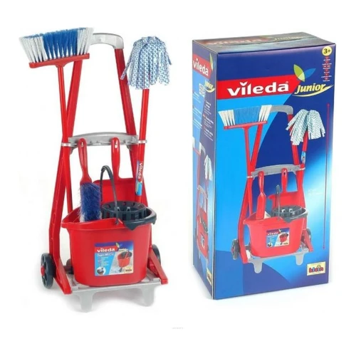 Cărucior de curățenie pentru copii Klein Vileda, cu găleată cu storcător, mop, mătură și făraș cumpăra în Chișinau