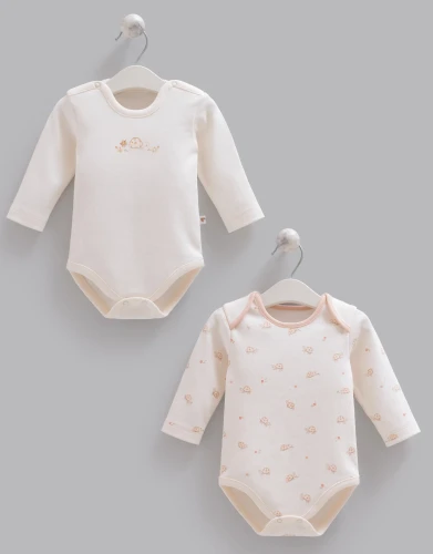 Body cu mânecă lungă Caramell Tiny Ivory & Beige, 2 buc. (1-3L) cumpăra în Chișinau