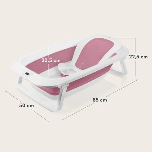 Складная ваночка с градусник Lionelo BabyBubble Pink Magnolia, 85 см купить в Кишиневе