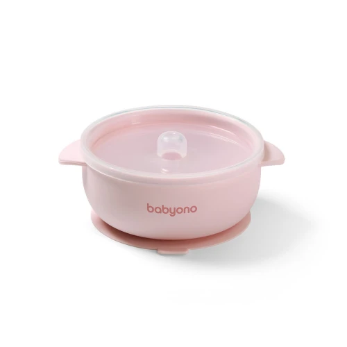 Миска с присоской и крышкой BabyOno Pink, 12×14,5 см купить в Кишиневе