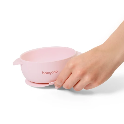 Миска с присоской и крышкой BabyOno Pink, 12×14,5 см купить в Кишиневе