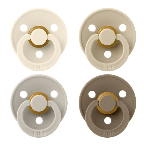 Круглые латексные соски Bibs Ivory & Sand & Vanilla & Dark Oak (6-18 мес.), 4 шт. купить в Кишиневе