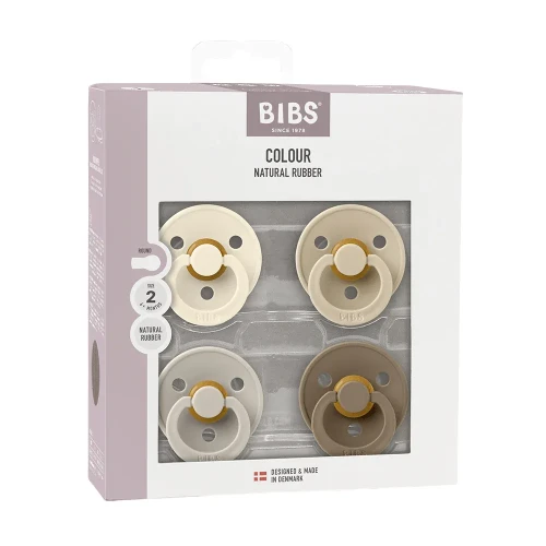 Круглые латексные соски Bibs Ivory & Sand & Vanilla & Dark Oak (6-18 мес.), 4 шт. купить в Кишиневе