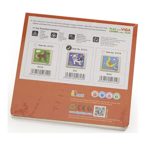 Mini-puzzle din lemn Viga Vaca, 4 elemente cumpăra în Chișinau