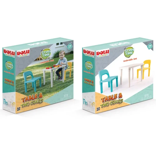 Детский столик с 2 стульчиками Dolu Study Time Зелёный Жёлтый Белый купить в Кишиневе