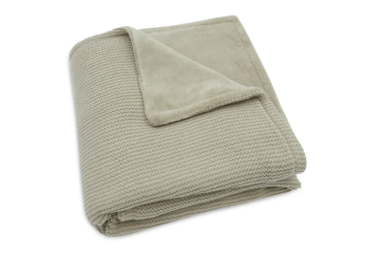 Пледик Jollein Basic Knit Olive Green/Fleece, 100x150 см купить в Кишиневе