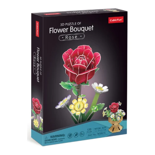 Puzzle 3D Cubic Fun Flower Bouquet Buchet de flori cu trandafir, 120 elemente cumpăra în Chișinau